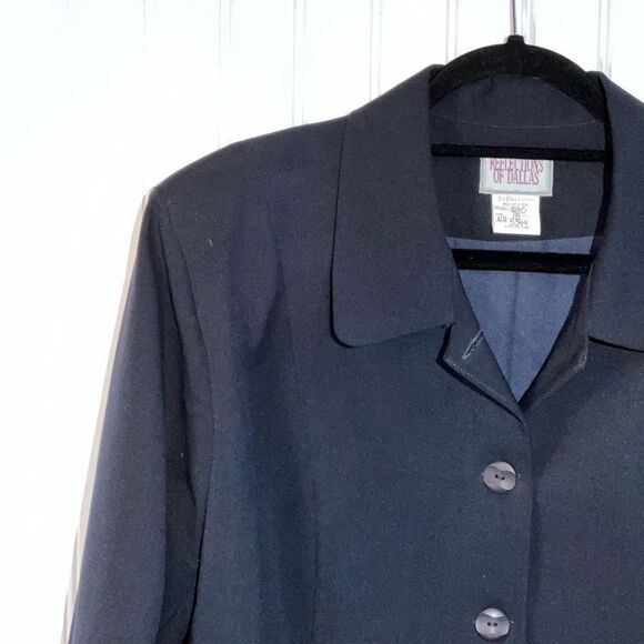 Reflections Of Dallas Blazer Women 18 Navy Button Down Long Sleeve Office Attire - Picture 2 of 11